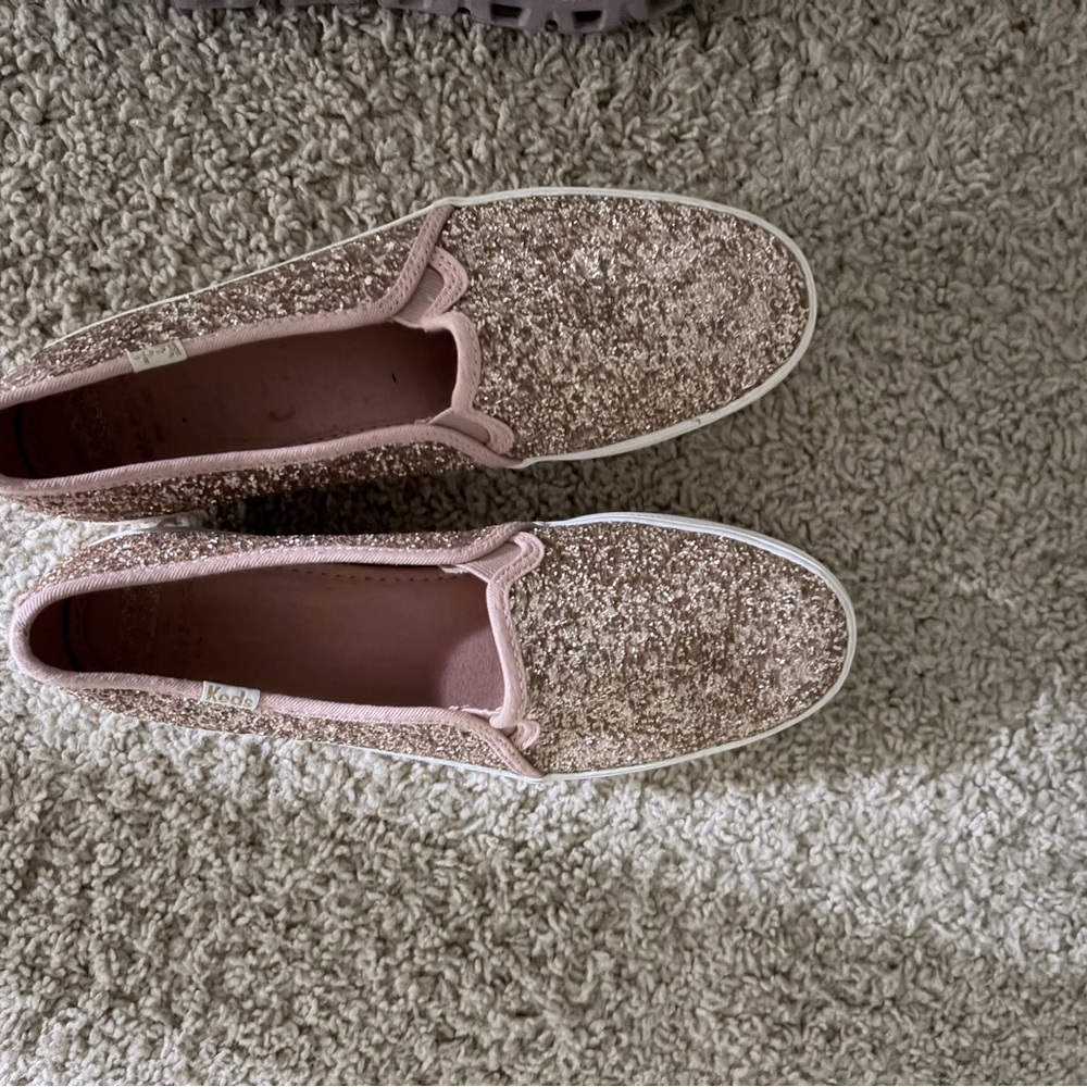 Keds Women's Rose Gold Glitter Slip-On Sneakers